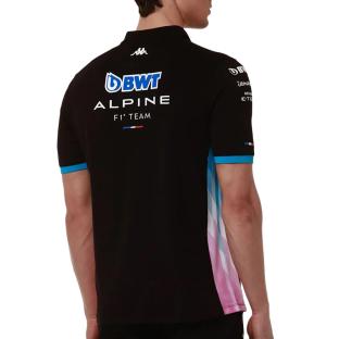 Polo Noir Homme Kappa Adlam vue 2