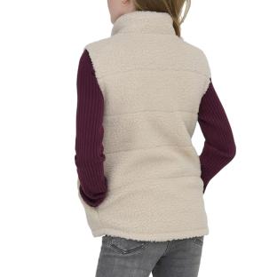 Gilet Ecru Fille Kids ONLY Sandra Teddy Waistcoat vue 2