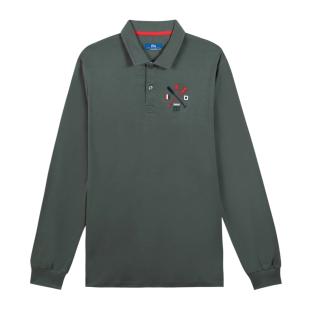 Polo Manches Longues Vert Foncé Homme TBS Sapin pas cher
