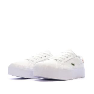 Baskets Blanches/Roses Femme Lacoste Ziane Platform vue 0