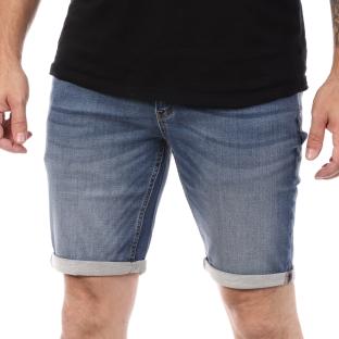 Short en Jean Bleu Clair Homme Schott Luca pas cher