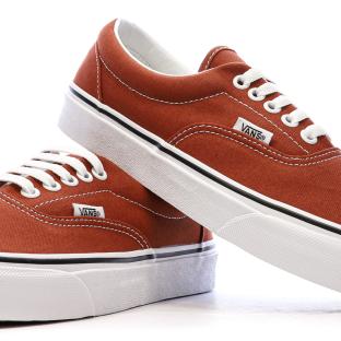 Baskets Oranges Mixte Vans Era vue 7