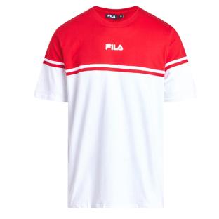 T-shirt Blanc/Rouge Homme Fila Print pas cher