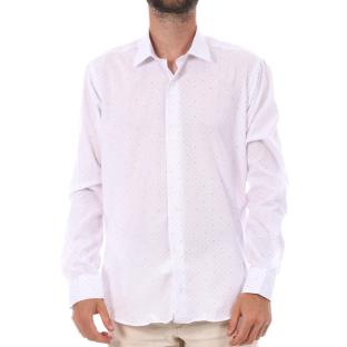 Chemise Blanche à Motifs Homme Saint Hilaire 202 pas cher