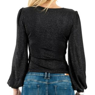 Blouse Noir Brillante Femme Morgan Twilo vue 2