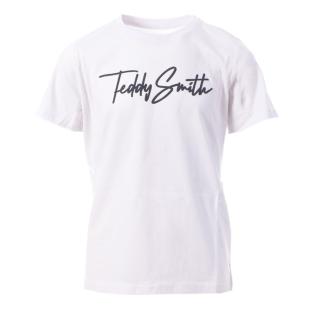 T-shirt Blanc/Logo Garçon Teddy Smith Evan pas cher