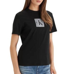 T-Shirt Noir Femme Calvin Klein Jeans Monog vue 0