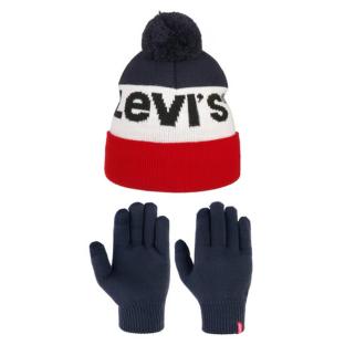 Gants + Bonnet Marine/Blanc/Rouge Homme Levi's Sportswear vue 0