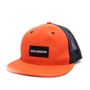 Casquette Noir/Orange Mixte Salomon Trucker Flat Cap Cherry vue 0