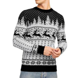 Pull de Noël Marine/Blanc Homme Jack & Jones Gabriel pas cher