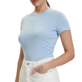 T-shirt Slim Bleu Femme Tommy Hilfiger Linear vue 0