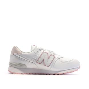 Baskets Blanc/Rose Femme/Fille New Balance 574 vue 0