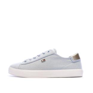 Baskets Bleu Clair Femme Tommy Hilfiger Canvas pas cher