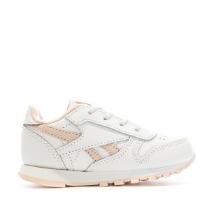 Baskets Blanches/Rose Fille Reebok Classic Leather 100069854 vue 2