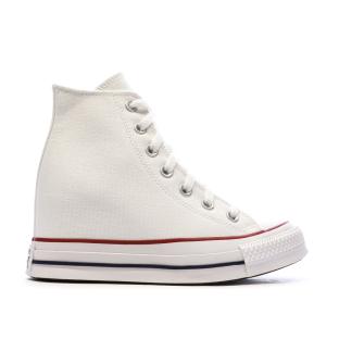 Baskets Compensées Blanc Femme Converse Chuck Taylor All Star Wedge vue 2