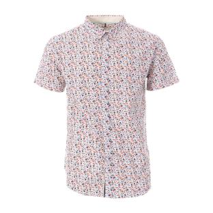 Chemise Blanche/Marine/Orange Homme RMS26 4783 pas cher