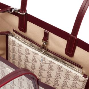 Sac à Main Écru/Bordeaux Femme Lacoste Monogramme vue 3