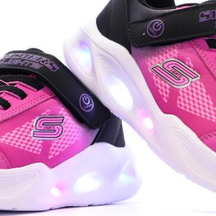 Baskets Roses/Noires Fille Skechers Sola Glow01 vue 0