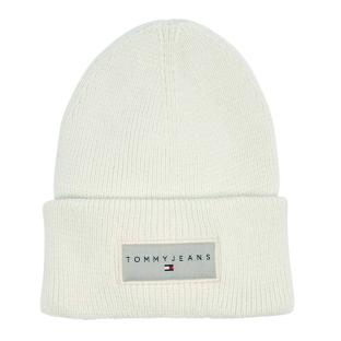 Bonnet Beige Blanc Tommy Hilfiger Linear Beanie pas cher