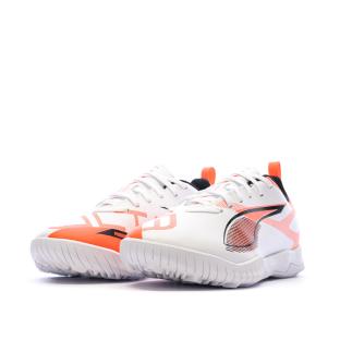 Chaussures de football Blanches/Oranges Garçon Puma Ultra 5 Play vue 0