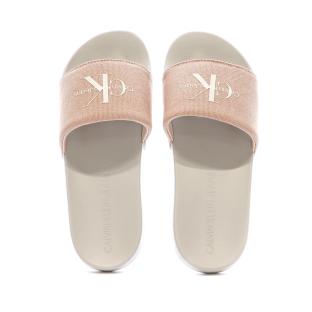 Claquettes Grises/Roses Femme Calvin Klein Jeans YW0YW01835 vue 3