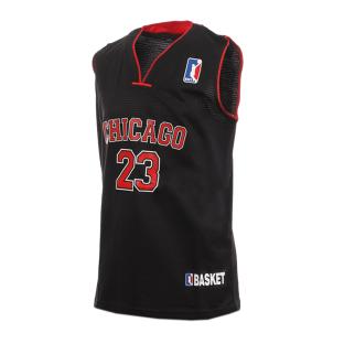Chicago Bulls Maillot de basket Noir/Rouge Enfant Sport Zone pas cher