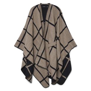 Poncho Marron/Noir Femme Vero Moda Fiona vue 2