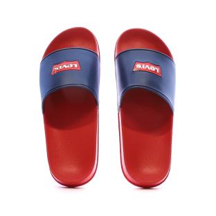Claquettes Noir/Rouge Garçon Levi's Pool vue 0