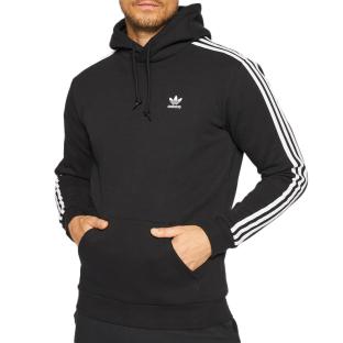 Sweat à capuche Noir Homme Adidas 3-stripes pas cher