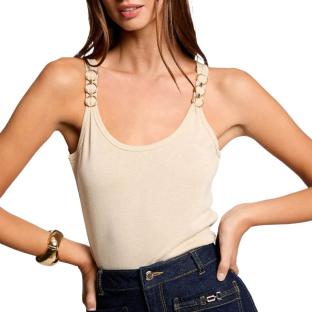 Débardeur Beige Femme Morgan Fil pas cher