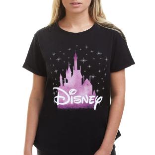 T-Shirt Noir Femme Disney Princess Castle vue 0