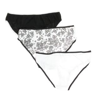 Lote de 3 braguitas de mujer en blanco y negro Lulu Castagnette ver 0