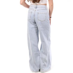 Jean Loose Bleu Femme Oraije Palazzo vue 0