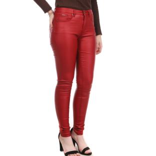 Pantalon skinny enduit Rouge Monday Premium pas cher