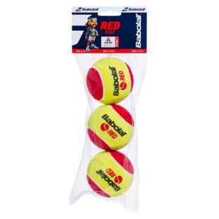 X3 Balles de Tennis Rouge/Jaune Babolat Red Felt pas cher