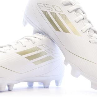 Chaussures de football Blanches/Dorés Garçon Adidas Club Fxg vue 0