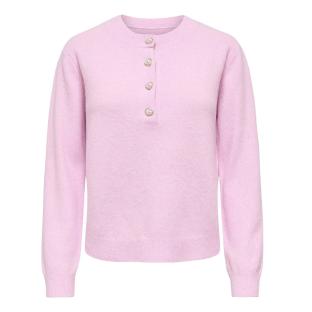Pull Rose Femme Only Half Button vue 0