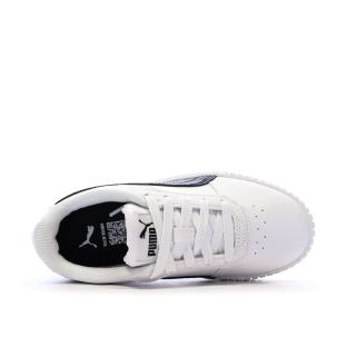 Baskets Blanche/Noir Fille Puma Carina 2.0 Zebra vue 4
