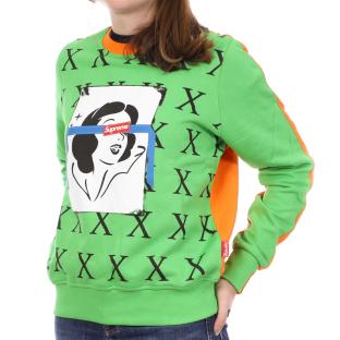 Sweat Vert/Orange Femme Supreme Grip Comics pas cher