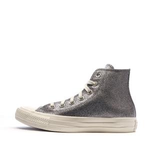 Baskets Grises à paillettes Femme Converse Chuck Taylor All Star vue 2
