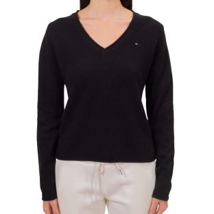 Pull Noir Femme Tommy Hilfiger Soft WW0WW43505 pas cher