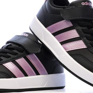 Baskets Noir/Rose Fille Adidas Tensaur vue 0