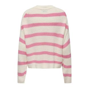 Pull Ecru/Rose Femme JDY Stripe Pullover vue 2