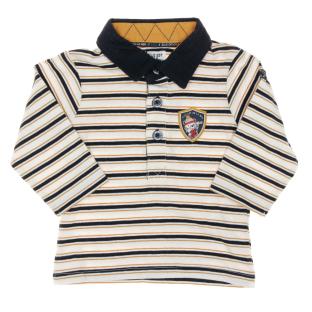 Polo Marine/Beige Garçon EOM Naimo pas cher