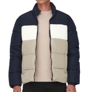 Doudoune Marine/Beige Homme Only & Sons Melvin Life pas cher