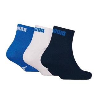 Lot de 3 Paires de Chaussettes Noires/Bleu Garçon Puma Quarter vue 0