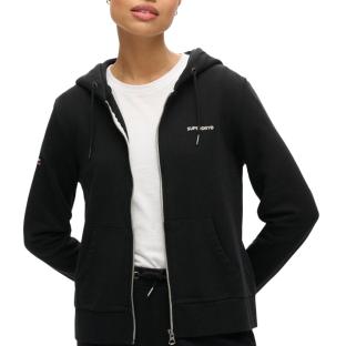Sweat Zippée Noir Femme Superdry Plain Zip Hood pas cher