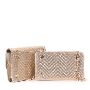 Sac à Bandoulière Doré Femme Stella Green Chevron vue 3