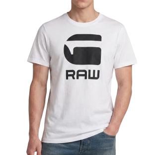 Camiseta blanca/negra para hombre G-Star RAW Logo ver 0