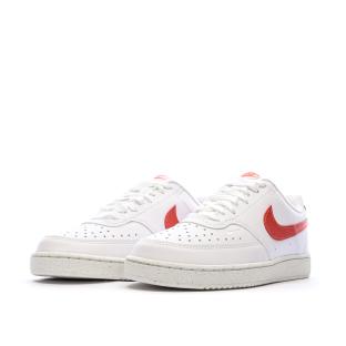 Baskets Blanches/Rouge Femme Nike Court Vision vue 6